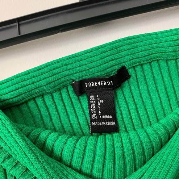 Green textured tube top - Picture 3 of 4